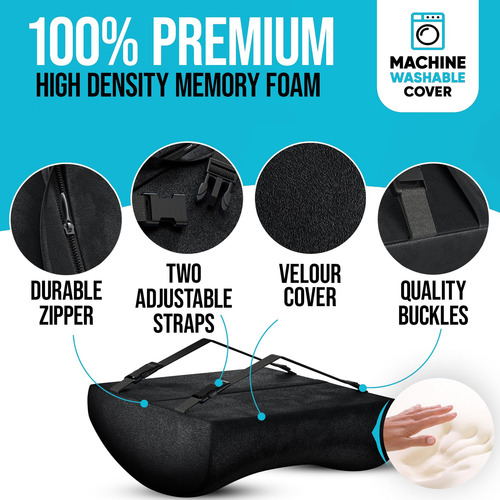 Almofada De Cadeira Fortem Orthopaedic Memory Foam Black Vel - Imagem 3