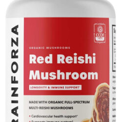Cápsulas De Cogumelo Reishi Vermelho Orgânico Brain Forza, S