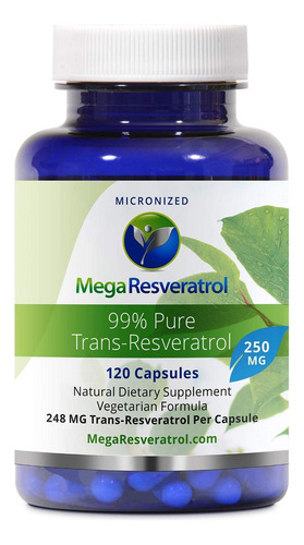 Mega Resveratrol, Grau Farmacêutico, 99% Puro, Trans-resvera
