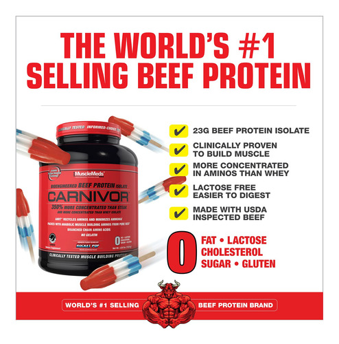 Proteína Em Pó Musclemeds Carnivor Beef Isolate 1,6 Kg - Imagem 3