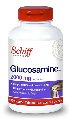 Glucosamina Schiff Com Ácido Hialurônico, 2.000 Mg De Gluco