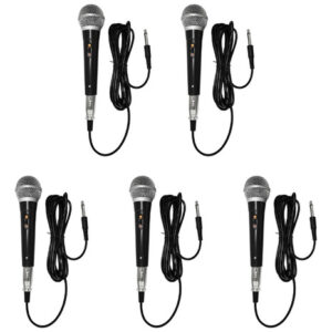5x Microfone De Karaokê Portátil Profissional Com Fio Dynami