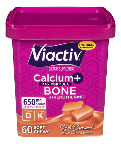 Suplemento Viactiv Calcium +vitamina D3 Soft Chews 60 Carame