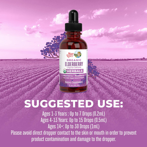 Suplemento De Xarope De Sabugueiro Maryruth's Organic 30ml D - Imagem 6