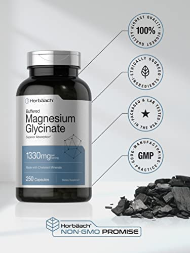 Glicinato De Magnésio Tamponado | 1330mg | 250 Cápsulas | Co - Imagem 3