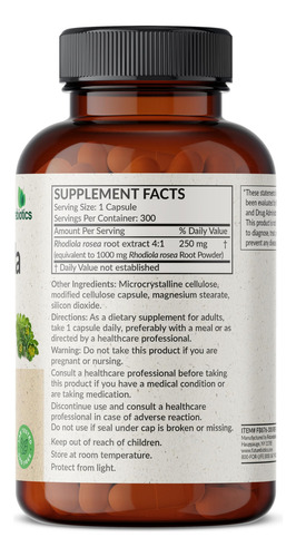 Suplemento Futurebiotics Rhodiola Rosea Powder 300 Cápsulas - Imagem 2