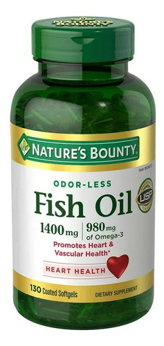 Fish Oil 1400mg Omega-3 Nature Bounty 130 Cápsulas
