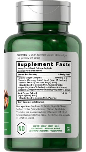 Suplemento Horbaach Turmeric Ginger 3000 Mg 180 Cápsulas Gel - Imagem 2