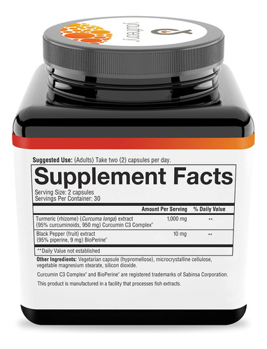 Suplemento Youtheory Curcuma Curcumina Com Bioperina 60 Cáps - Imagem 4