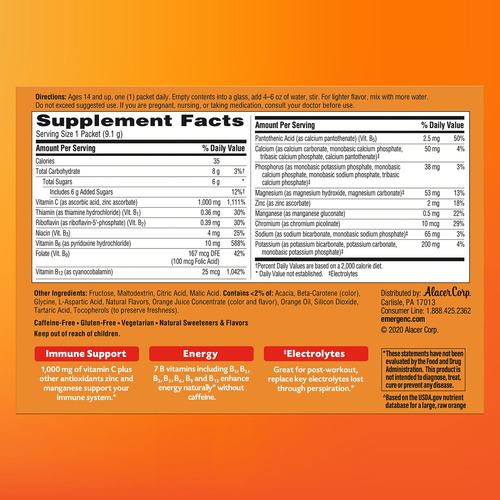 Suplemento Emergen-c 1000 Mg De Vitamina C Com Zinco Super O - Imagem 7