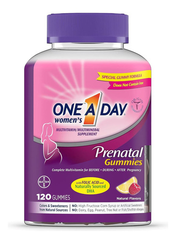 Gomas Multivitamínicas Pré-natais Femininas Um Por Dia, Incl