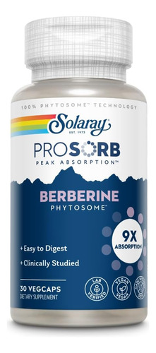 Solaray Berberine Phytosome - 9x De Absorção E Fácil De Dige