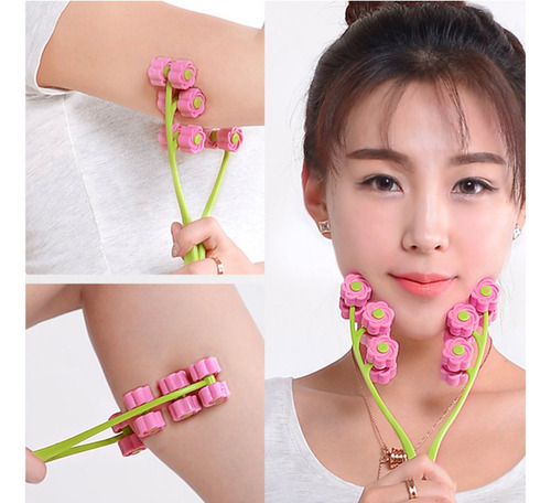 Rolo De Massagem Facial Massageador Facial Em Forma De Flor - Imagem 2