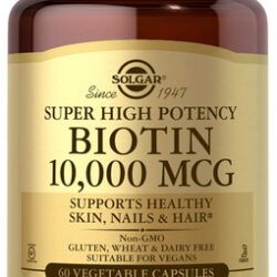 Suplemento Solgar, Cápsulas De Biotina, 10.000 Mcg, 60 Unida