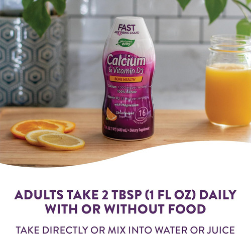 Suplemento De Cálcio E Vitamina D3 Da Natures Way, 16 Onças - Imagem 4