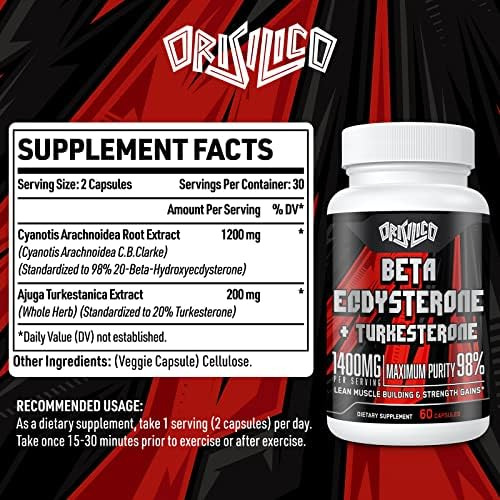 Suplementos Orisilico 1400mg Beta Ecdisterona E Turkesterona - Imagem 2