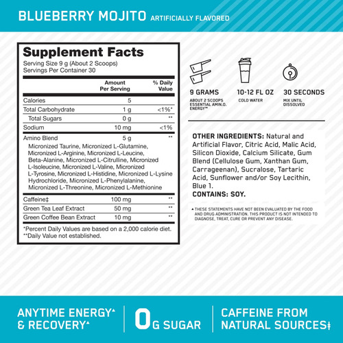 Suplemento Optimum Nutrition Amino Energy 30 Porções - Imagem 3