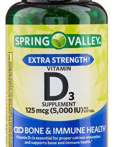 Vitamina D3 5000iu Spring Valley 250 Cápsulas Em Gel
