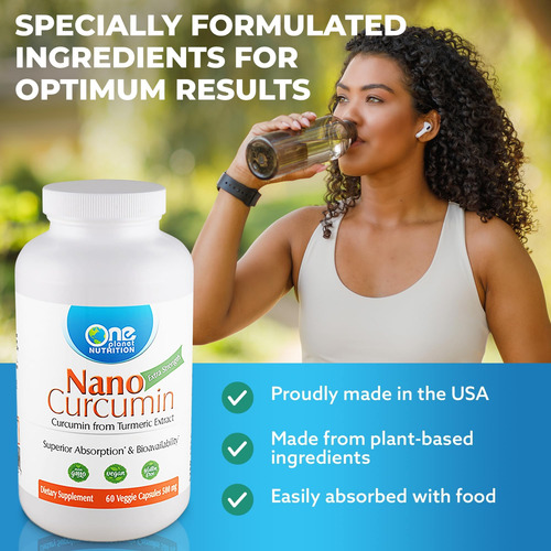 One Planet Nutrition Nano Curcumin 500 Mg, Suplementos Solúv - Imagem 5