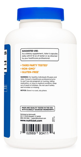Cápsulas De Ácido D-aspártico (daa) Nutricost 3000 Mg Por Po - Imagem 3