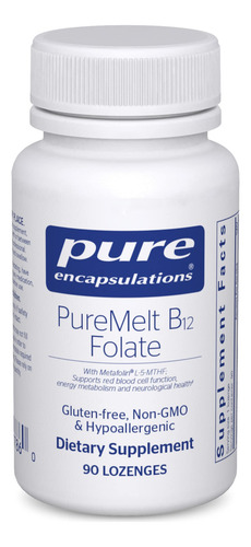 Suplemento De Encapsulamentos Puros Puremelt B12 Folate 90 L