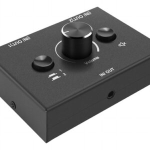 Comutador De Áudio De 3,5 Mm, 2 Entradas 1 Saída/1 Entrada 2