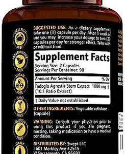 Suplemento Earth Elixir Fadogia Agrestis 1000 Mg (180 Cápsul