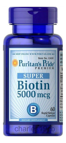 Cápsulas De Vitaminas Puritans Pride, Super Biotina, 5000 Mc