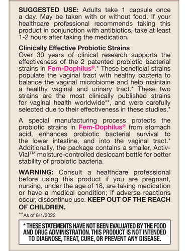 Suplemento Jarrow Formulas Fem-dophilus 30 Cápsulas Vegetais - Imagem 9