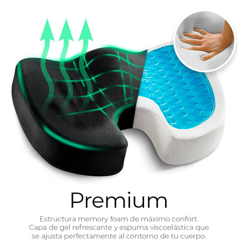 Almofada De Assento Ortopédica De Espuma Viscoelástica, - Imagem 4