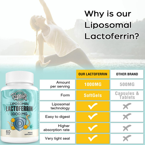 Suplementos De Lactoferrina Lipossomal Bovine 1000 Mg 60 S - Imagem 6
