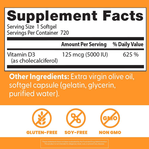Doctors Best Vitamina D3 5000iu 720 Cápsulas Gelatinosas - Imagem 4