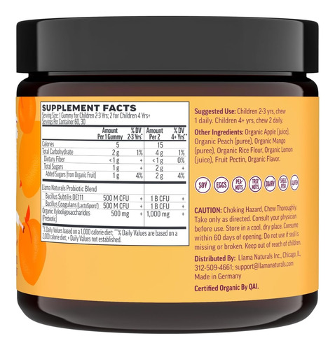 Vitaminas Gomosas Llama Naturals Prebiótico E Probiótico Kid - Imagem 8