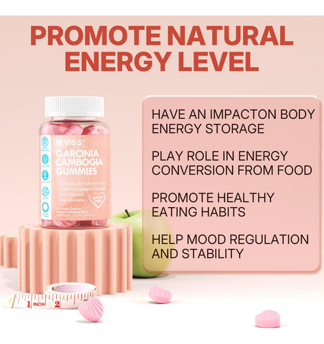 Garcinia Cambogia Sem Açúcar Gummies 1000mg 95% Hca Com L-ca - Imagem 3