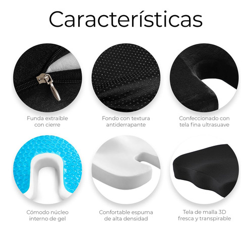 Almofada De Assento Ortopédica De Espuma Viscoelástica, - Imagem 5