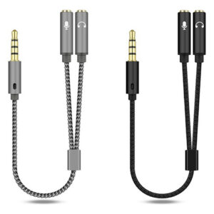 2 Unidades De Divisor Y De Áudio De 3,5 Mm, 1 Macho Para 2 F