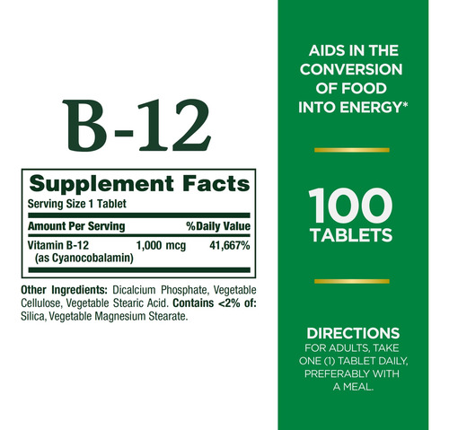 Suplemento Vitamínico Nature's Bounty Vitamina B12 1000mcg 1 - Imagem 2