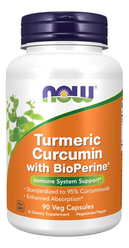Suplementos Now, Curcumina De Cúrcuma Com Bioperine, Suporte