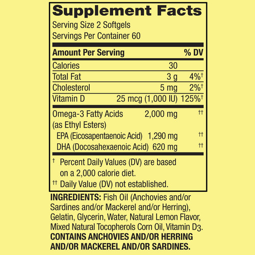 Omega 3 2000mg Mais D3 1000iu Spring Valley 120 Cápsulas - Imagem 2
