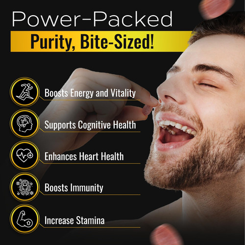 Gomas Shilajit Premium 60 Contagens - 1000mg Shilajit Puro D - Imagem 3