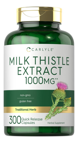 Suplemento Carlyle Milk Thistle 1000mg | 300 Cápsulas