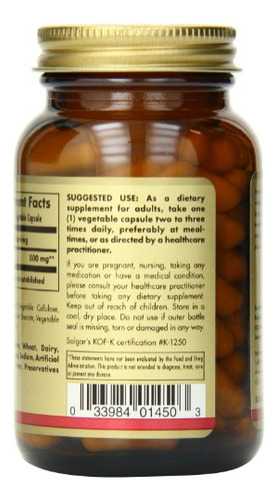 Suplemento Solgar Inositol 500 Mg Em Cápsulas Vegetais - 100 - Imagem 3