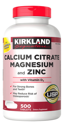 Citrato De Cálcio, Magnésio E Zinco, 500 Tablets Importado