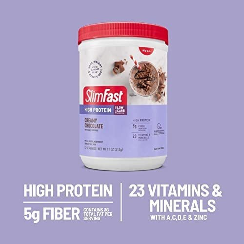 Proteína Em Pó De Creme De Chocolate Slimfast 11 Onças - Imagem 4