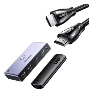 Switch Ugreen Pack Hdmi 2.1 8k Ultra Hd Com Cabo De 6,6 Pés