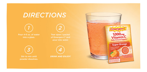 Emergen C Super Energy Boost Vitamina C 1000 Mg 90 Pacotes - Imagem 4