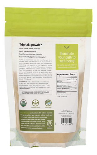 Suplemento Banyan Botanicals Triphala Em Pó 227g Orgânico - Imagem 3