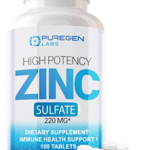 Suplemento P Puregen Labs Sulfato De Zinco 220mg 100 Comprim