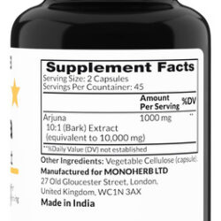 Monoherb Extrato De Arjuna 1000 Mg - 90 Cápsulas Vegetariana