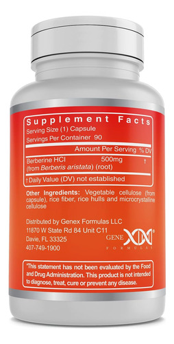 Genex Formulas Berberina Hcl 500mg (90 Cápsulas) | Poderoso - Imagem 5
